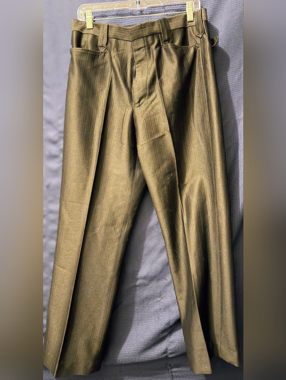 Men's Classic Pleated Dress Pants - Olive Green Sz 34